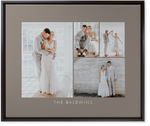 Four Corners Wall Art, Black, Single piece, Canvas, 20x24, Gray, ash