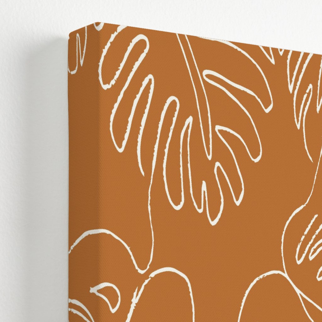Monstera Line Art Burnt Orange Wall Art Shutterfly