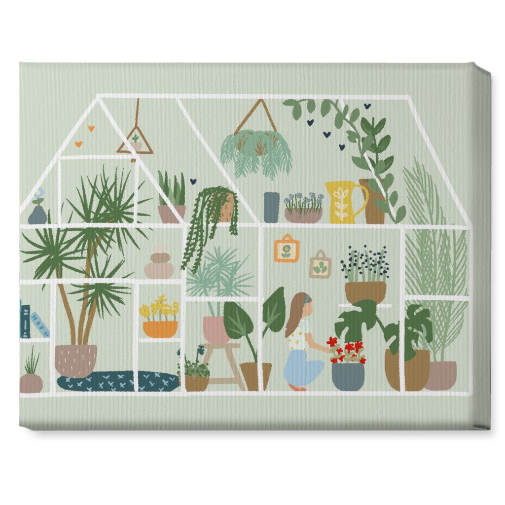 Botanical Greenhouse - Multi Wall Art, No Frame, Single piece, Canvas, 16x20, Multicolor