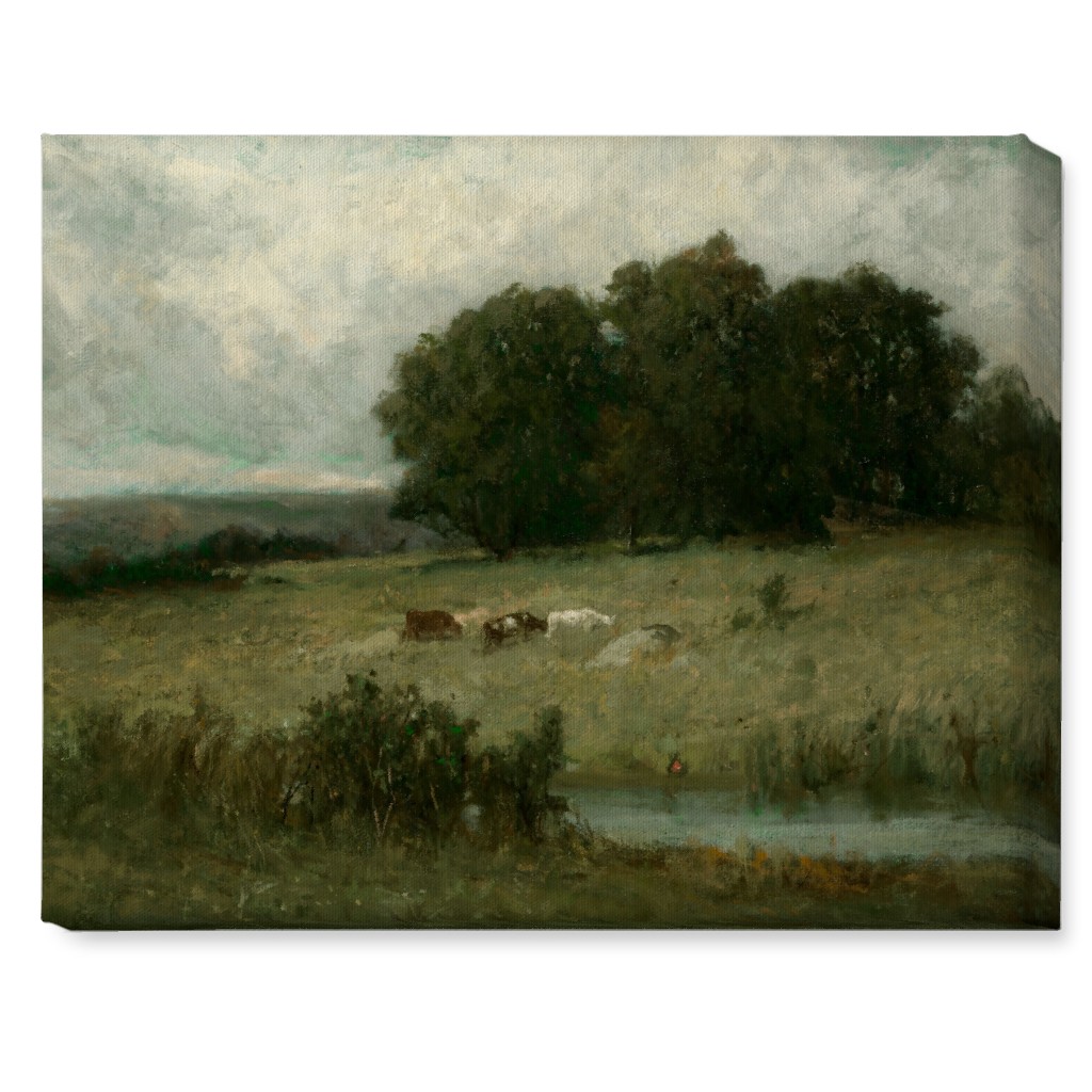 Grazing Fields Wall Art, No Frame, Single piece, Canvas, 16x20, Green, Classic Green