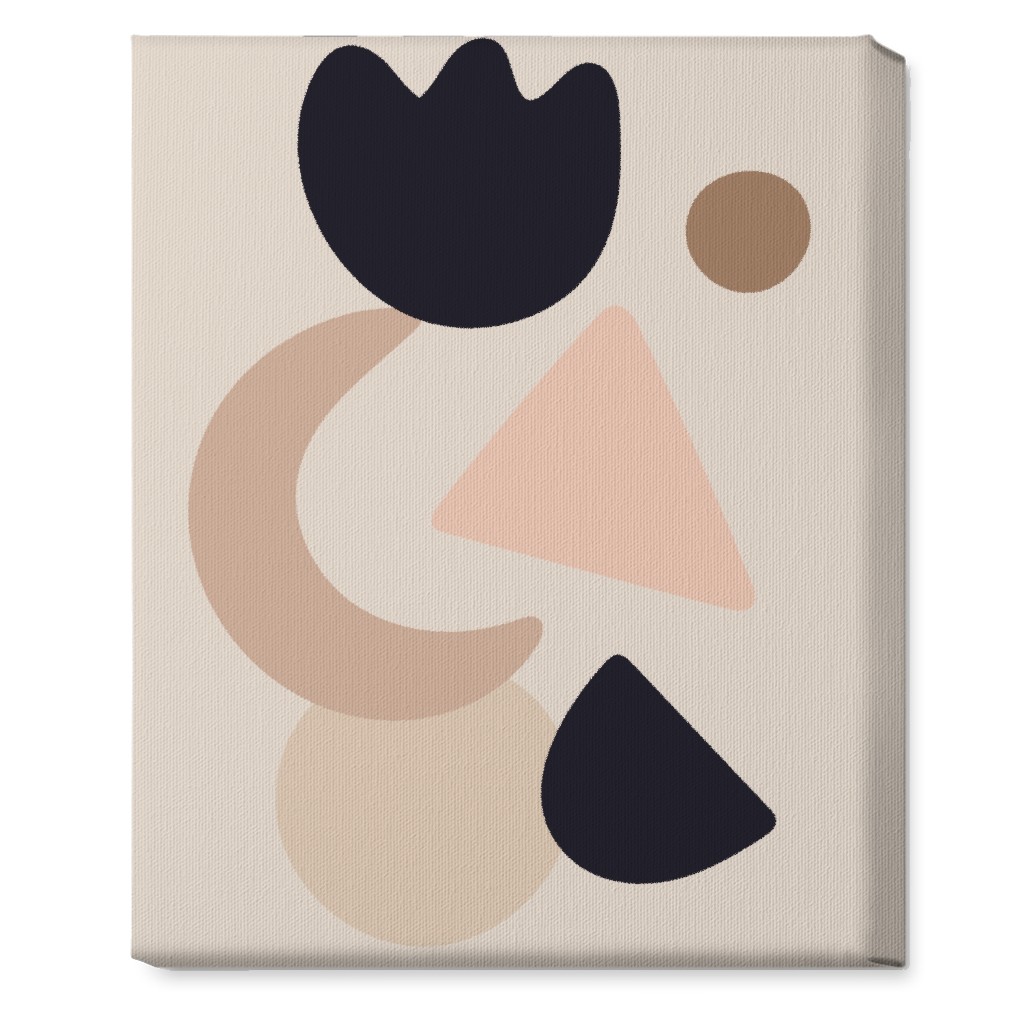 Abstract Shape Collage - Neutral Wall Art, No Frame, Single piece, Canvas, 16x20, Beige