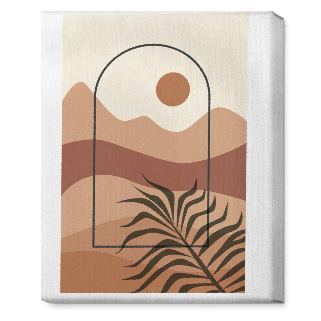 Floating Frame Abstract Mountain Landscape Wall Art, No Frame, Single piece, Canvas, 16x20, Multicolor