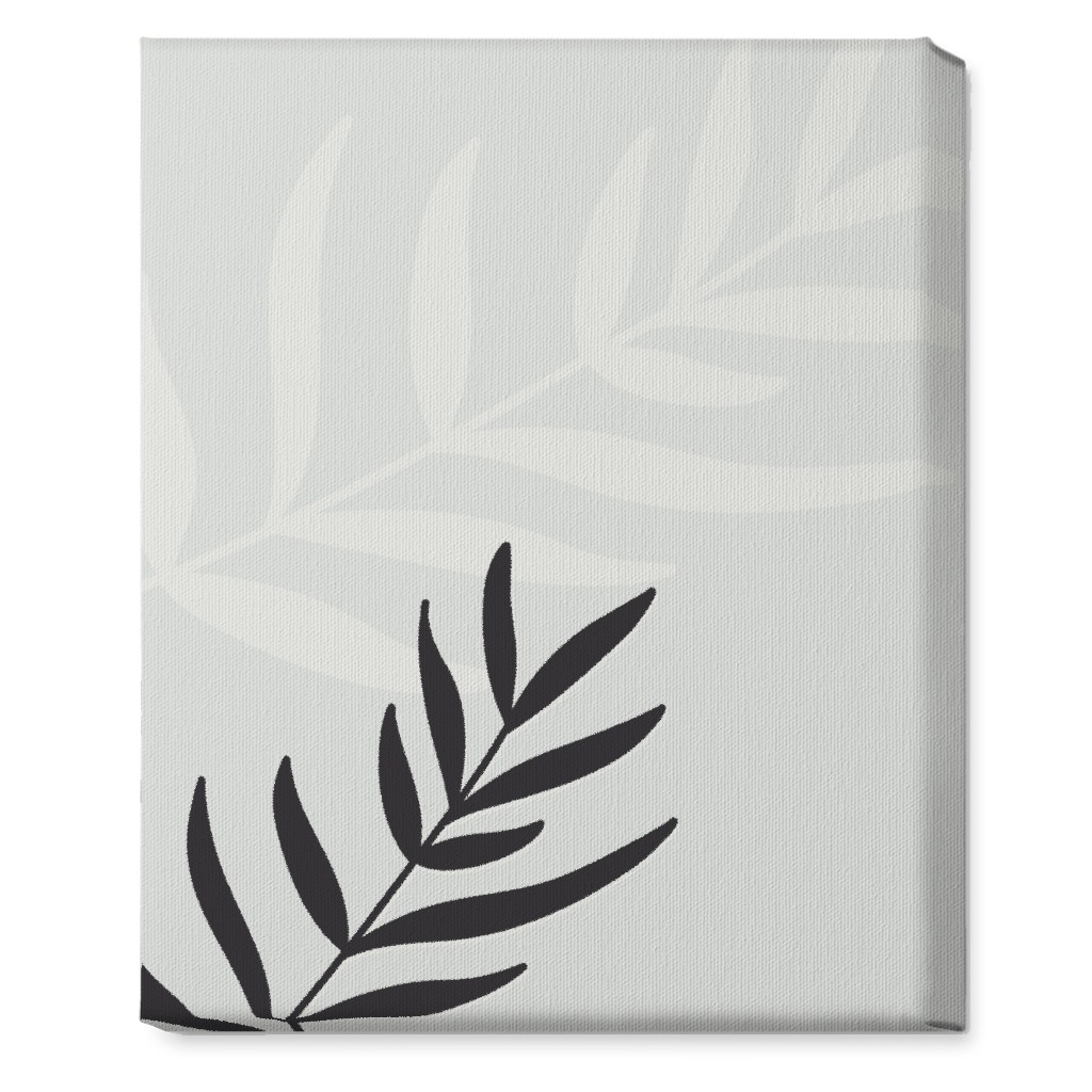 Fern Leaves in Neutral Earth Tones Wall Art, No Frame, Single piece, Canvas, 16x20, Gray, Silver Lining