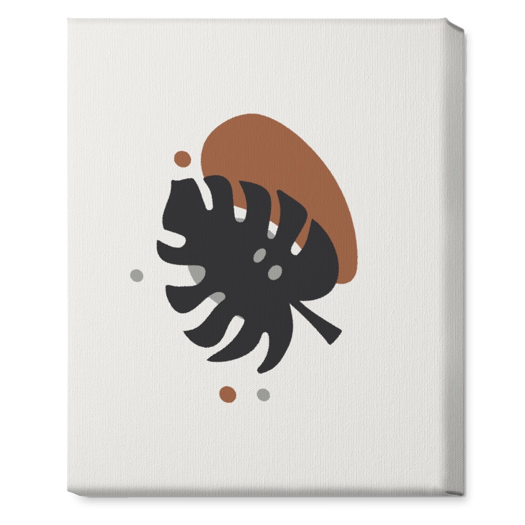 Shapes and Fern Leaf Iii Wall Art, No Frame, Single piece, Canvas, 16x20, Brown, Toast