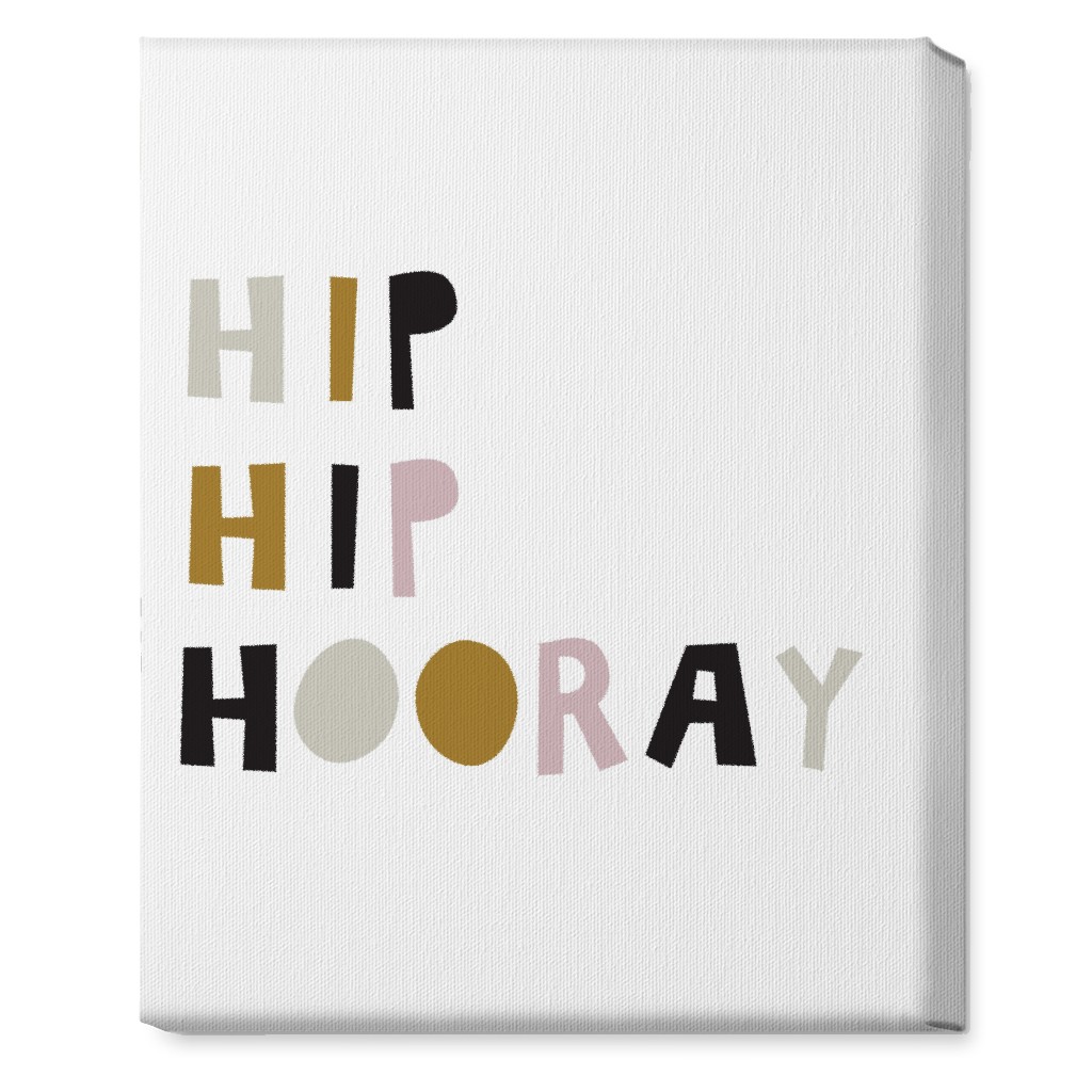 Hip Hip Hooray Typography - Neutral With Pink