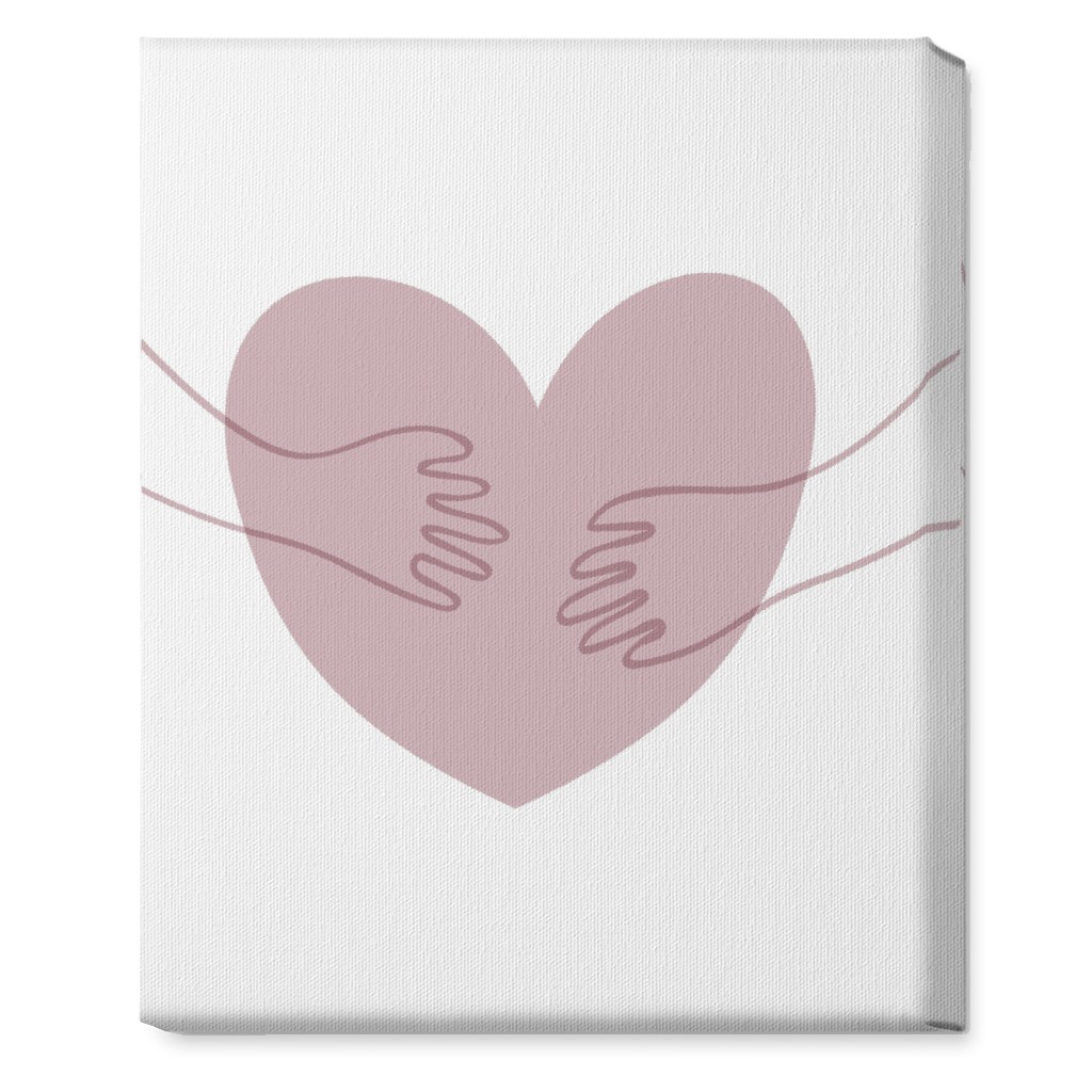 Hugs and Heart - Pink Wall Art, No Frame, Single piece, Canvas, 16x20, Pink