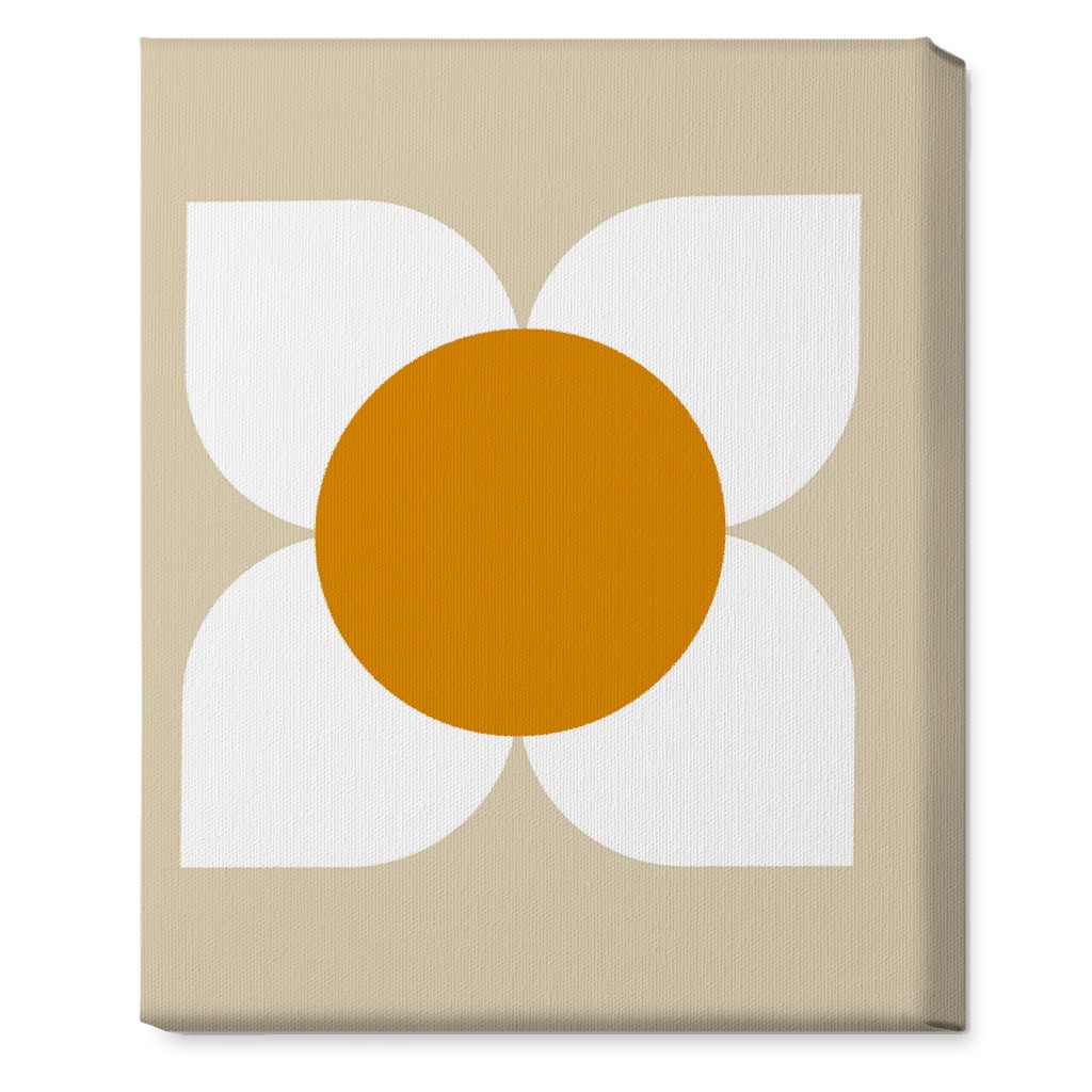 Bold Flower - Beige Wall Art, No Frame, Single piece, Canvas, 16x20, Beige, Pearl