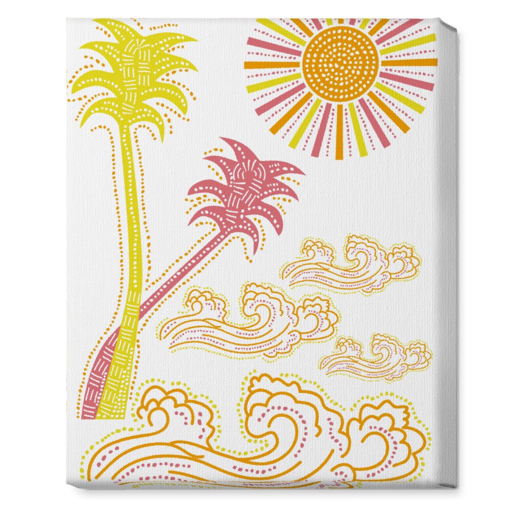 Optimistic Sunny Tropical Summer Art Wall Art, No Frame, Single piece, Canvas, 16x20, Multicolor