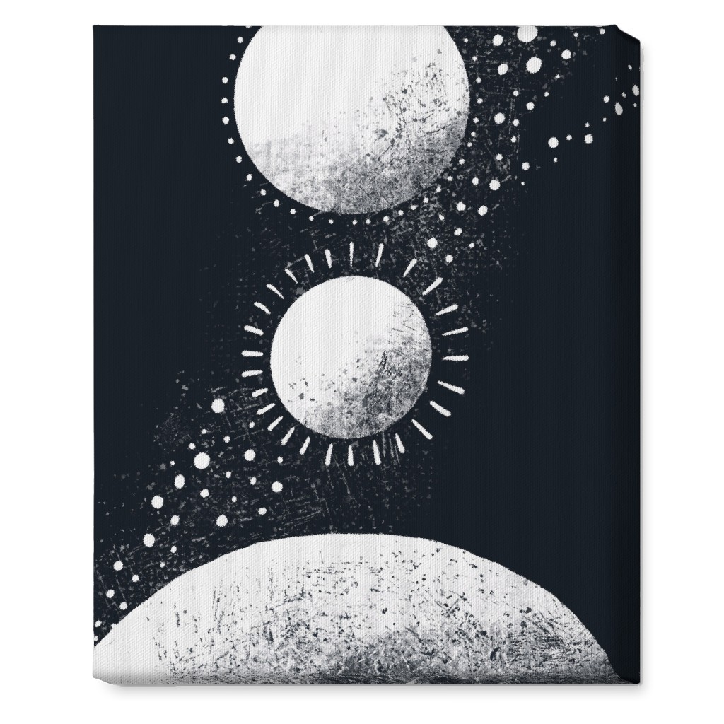 Moonrise Planets - Dark Wall Art, No Frame, Single piece, Canvas, 16x20, Black, Black