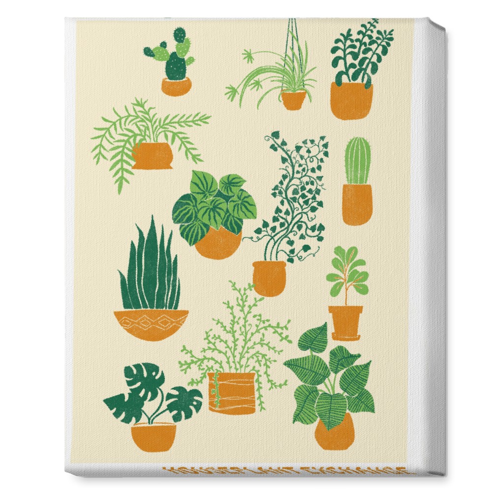 Houseplant Exchange - Green and Cream Wall Art, No Frame, Single piece, Canvas, 16x20, Green, Classic Green