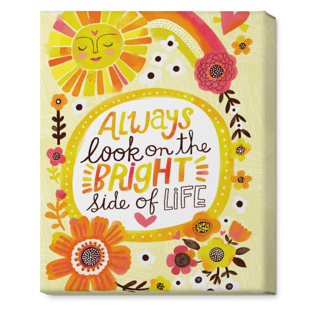 Always Look on the Bright Side of Life - Yellow Wall Art, No Frame, Single piece, Canvas, 16x20, Yellow
