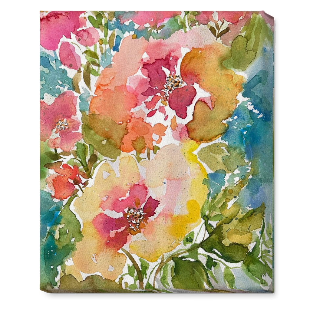 Summer Floral Mart - Multi Wall Art, No Frame, Single piece, Canvas, 16x20, Multicolor