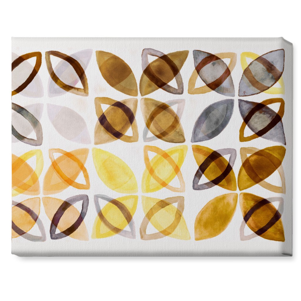 Washed Watercolor Shapes Wall Art, No Frame, Single piece, Canvas, 16x20, Yellow, Dandelion