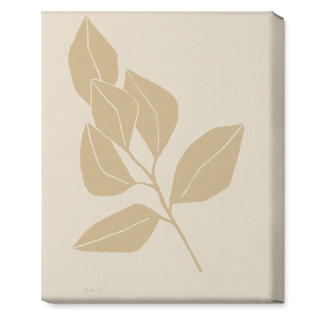 Botanical Ficus - Neutral Wall Art, No Frame, Single piece, Canvas, 16x20, Beige, Pearl