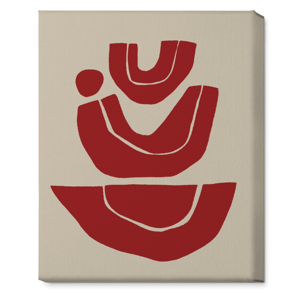 Geometric Abstract Stack Iii Wall Art, No Frame, Single piece, Canvas, 16x20, Red