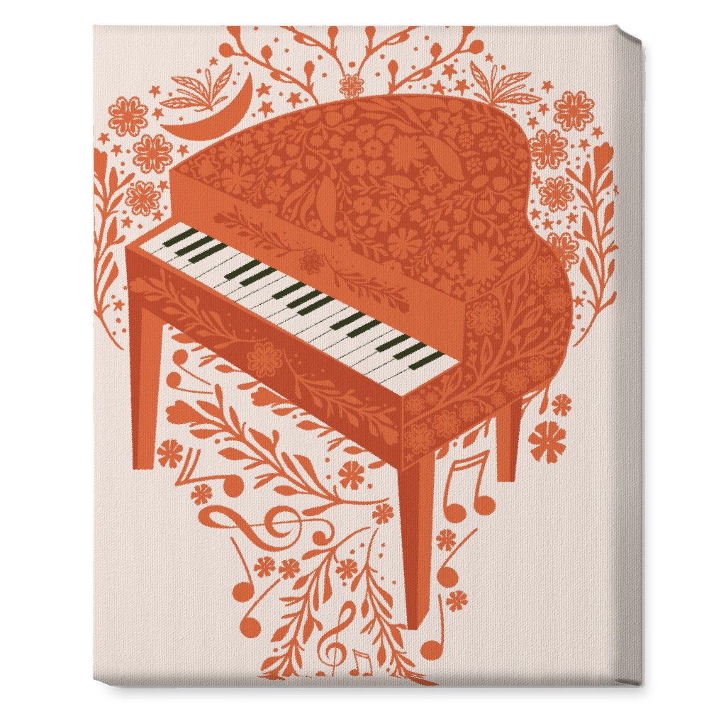 the Grand Piano - Red Wall Art, No Frame, Single piece, Canvas, 16x20, Red