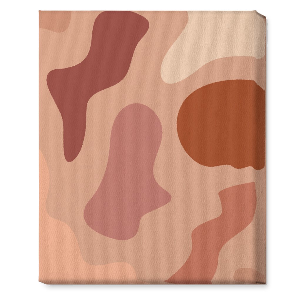 Modern Abstract Canyon - Warm Wall Art, No Frame, Single piece, Canvas, 16x20, Pink, Bright Pink