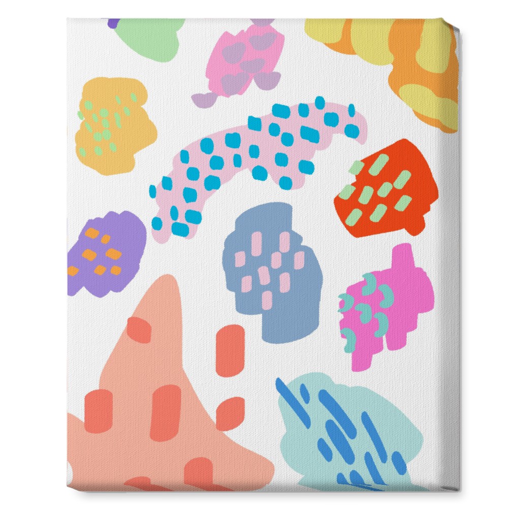 Painterly Abstract Blobs - Pastel Wall Art, No Frame, Single piece, Canvas, 16x20, Multicolor
