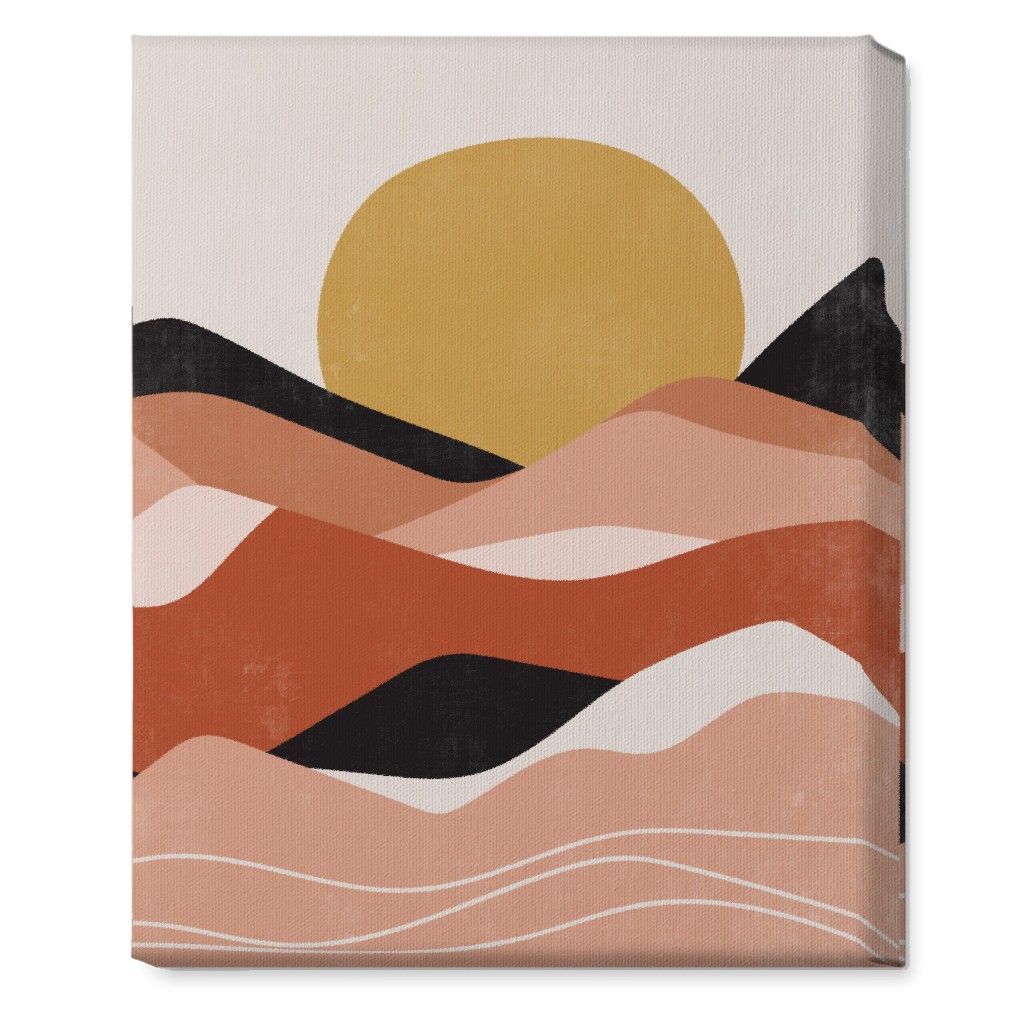 Earthen Hills - Terracotta Wall Art, No Frame, Single piece, Canvas, 16x20, Pink, Bright Pink