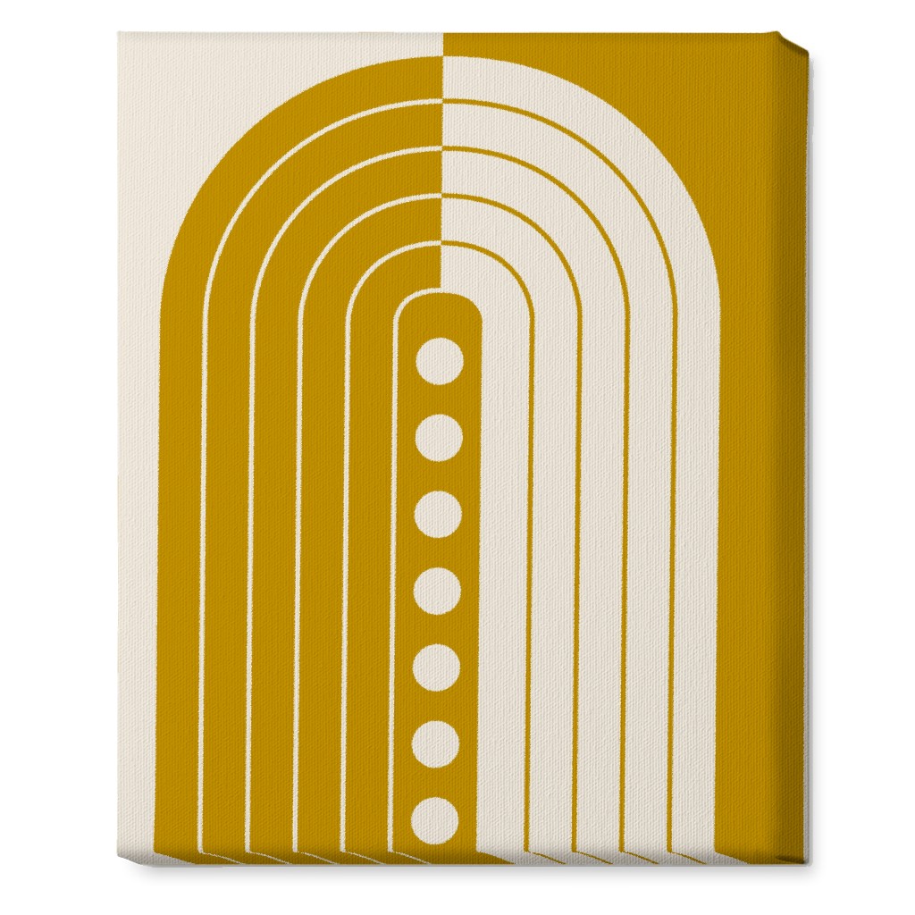 Divided Rainbow - Mustard and Beige Wall Art, No Frame, Single piece, Canvas, 16x20, Yellow, Classic Yellow