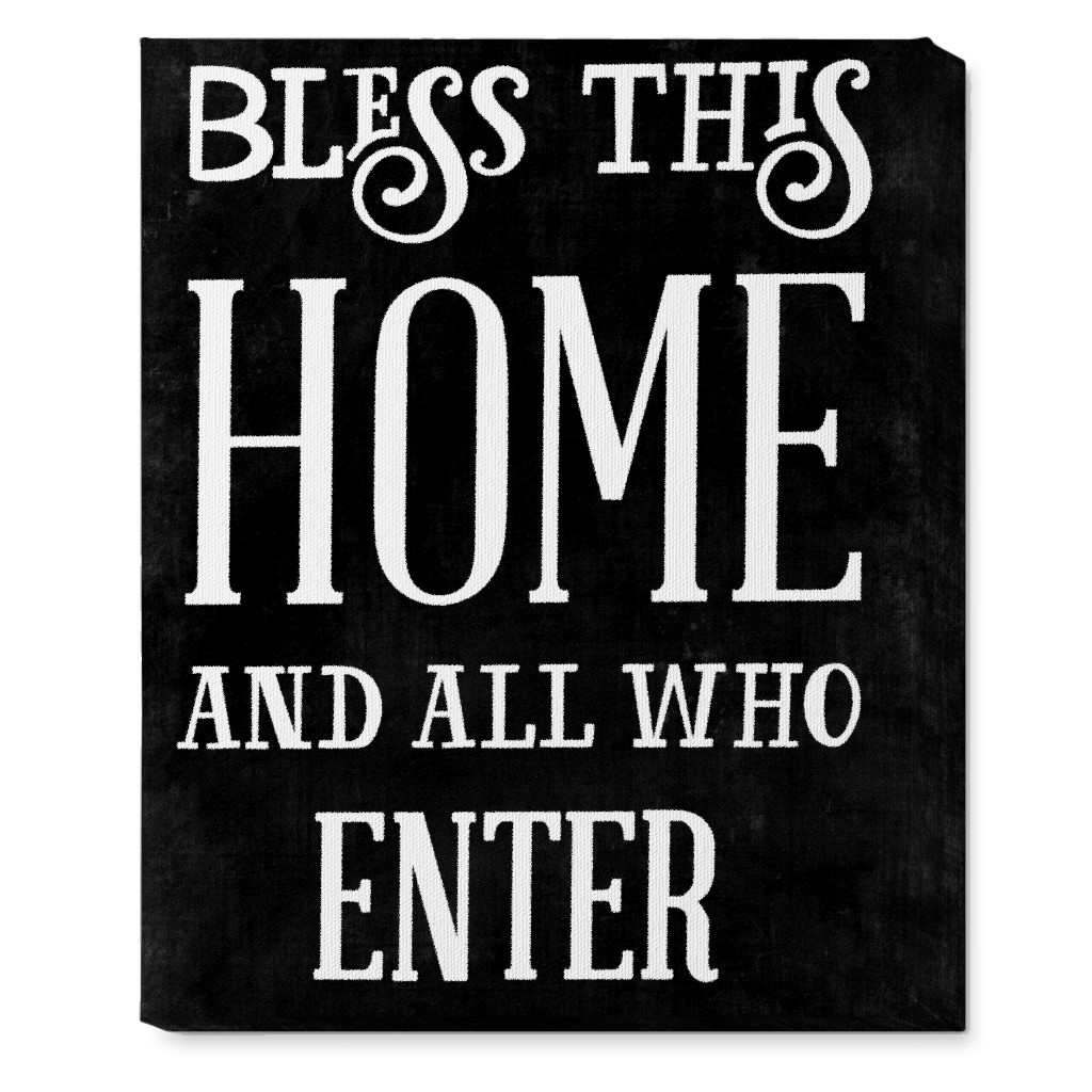 Bless This Home Wall Art, No Frame, Single piece, Canvas, 16x20, Black, Coal