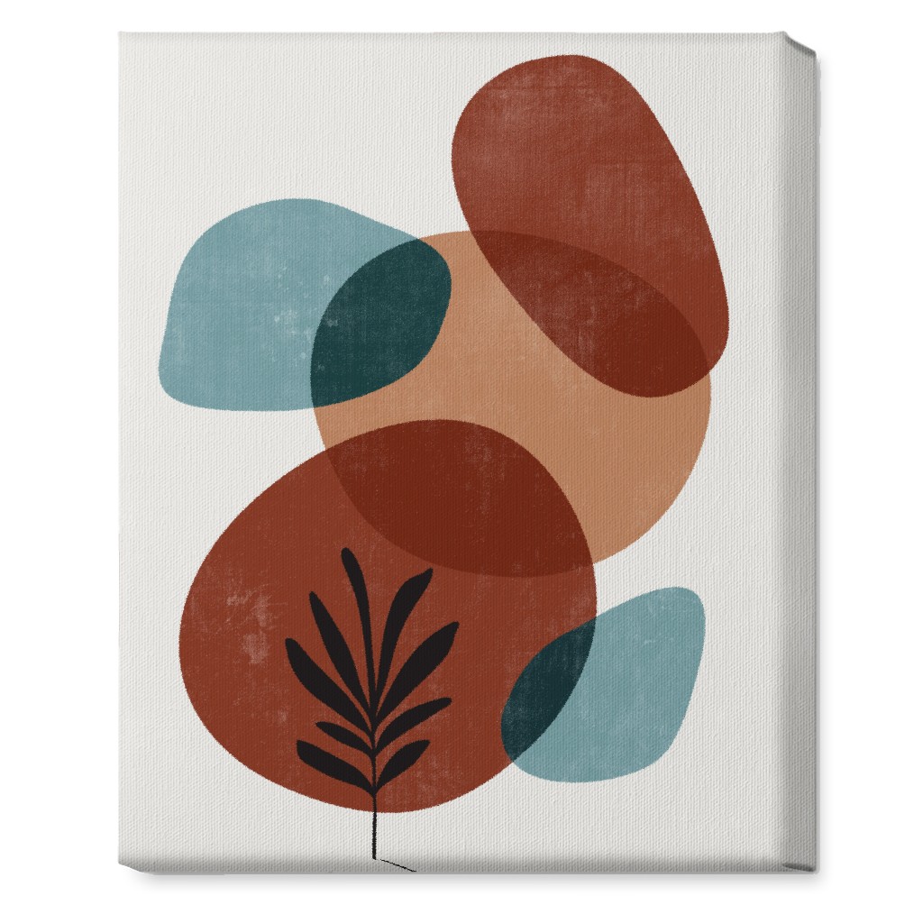 Abstract Leaf Orb - Terracotta and Ivory Wall Art, No Frame, Single piece, Canvas, 16x20, Brown