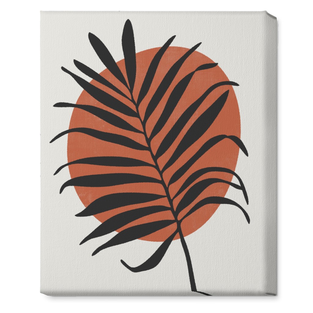 Abstract Leaf Frond - Terracotta and Ivory Wall Art, No Frame, Single piece, Canvas, 16x20, Brown, Brown