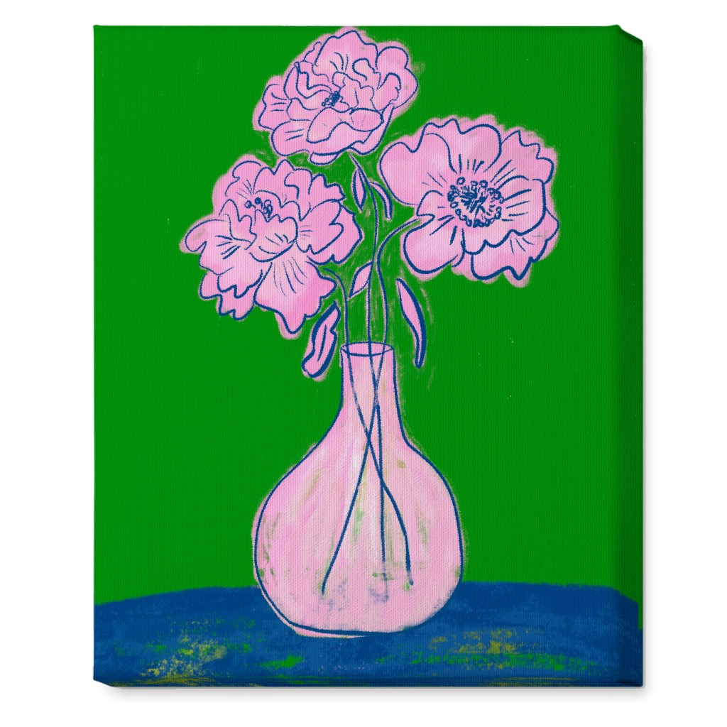 Party Florals - Multi Wall Art, No Frame, Single piece, Canvas, 16x20, Green, Classic Green