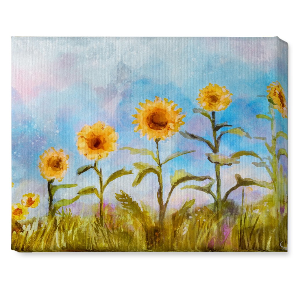 the Sunflower Field Wall Art, No Frame, Single piece, Canvas, 16x20, Multicolor