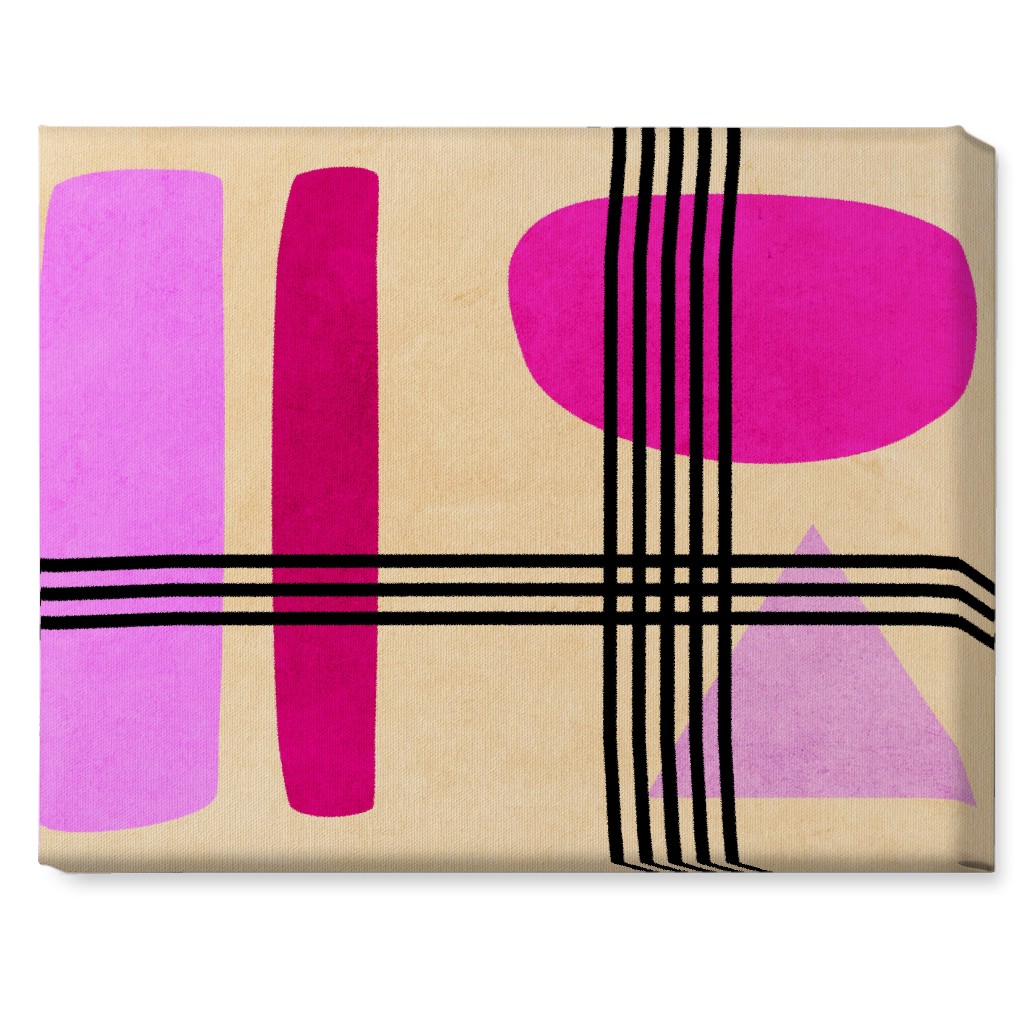 Criss-Cross Abstract Wall Art, No Frame, Single piece, Canvas, 16x20, Pink, Candy