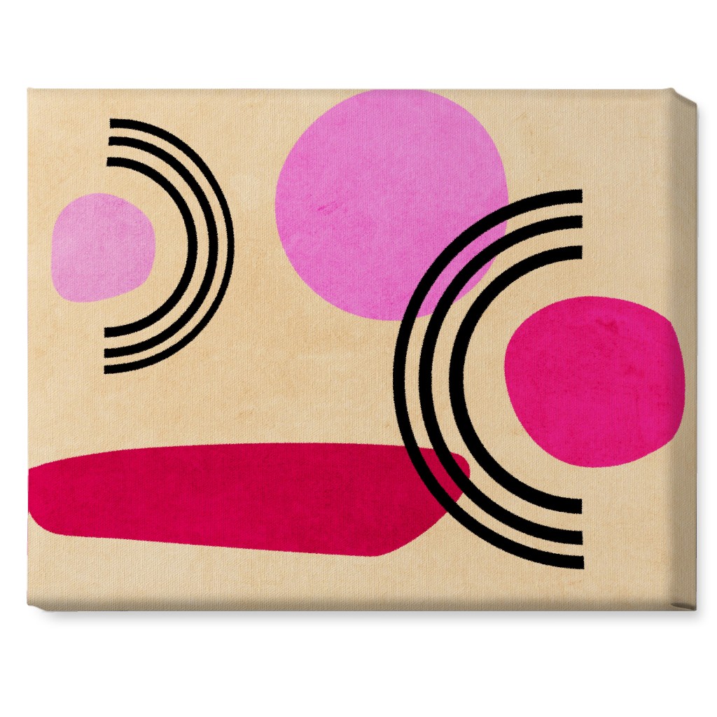 Cups & Saucers Abstract Wall Art, No Frame, Single piece, Canvas, 16x20, Pink, Candy