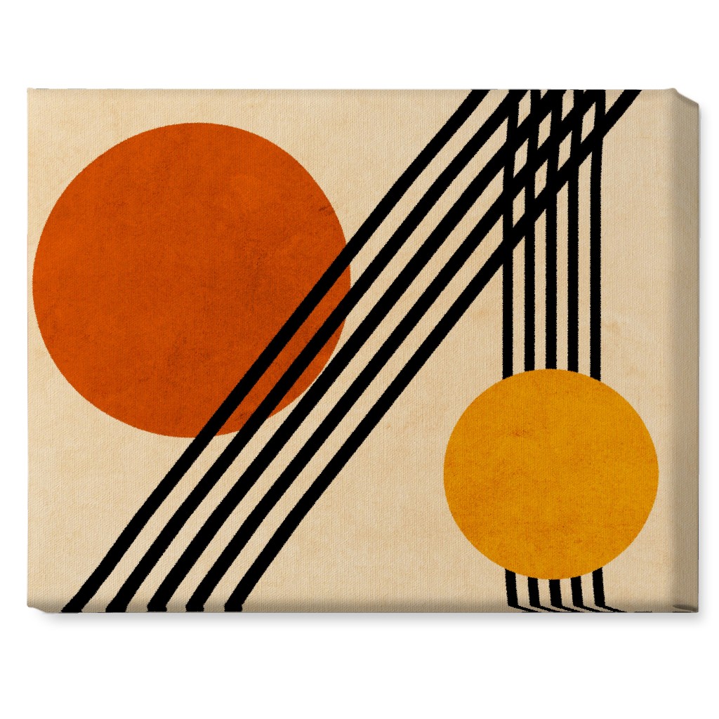 Orbs Abstract Wall Art, No Frame, Single piece, Canvas, 16x20, Orange, Creamsicle