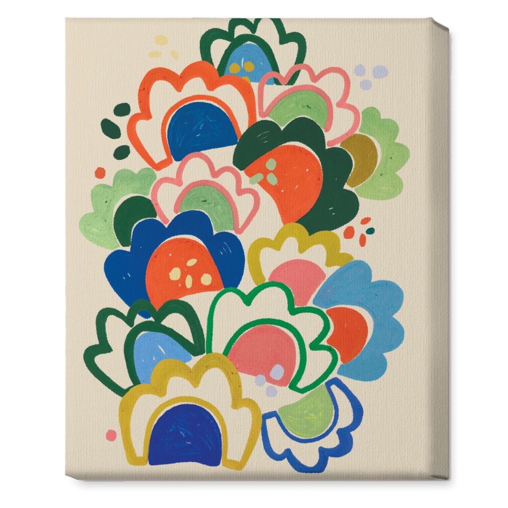 Wildflowers - Multi on Beige Bold Wall Art, No Frame, Single piece, Canvas, 16x20, Multicolor