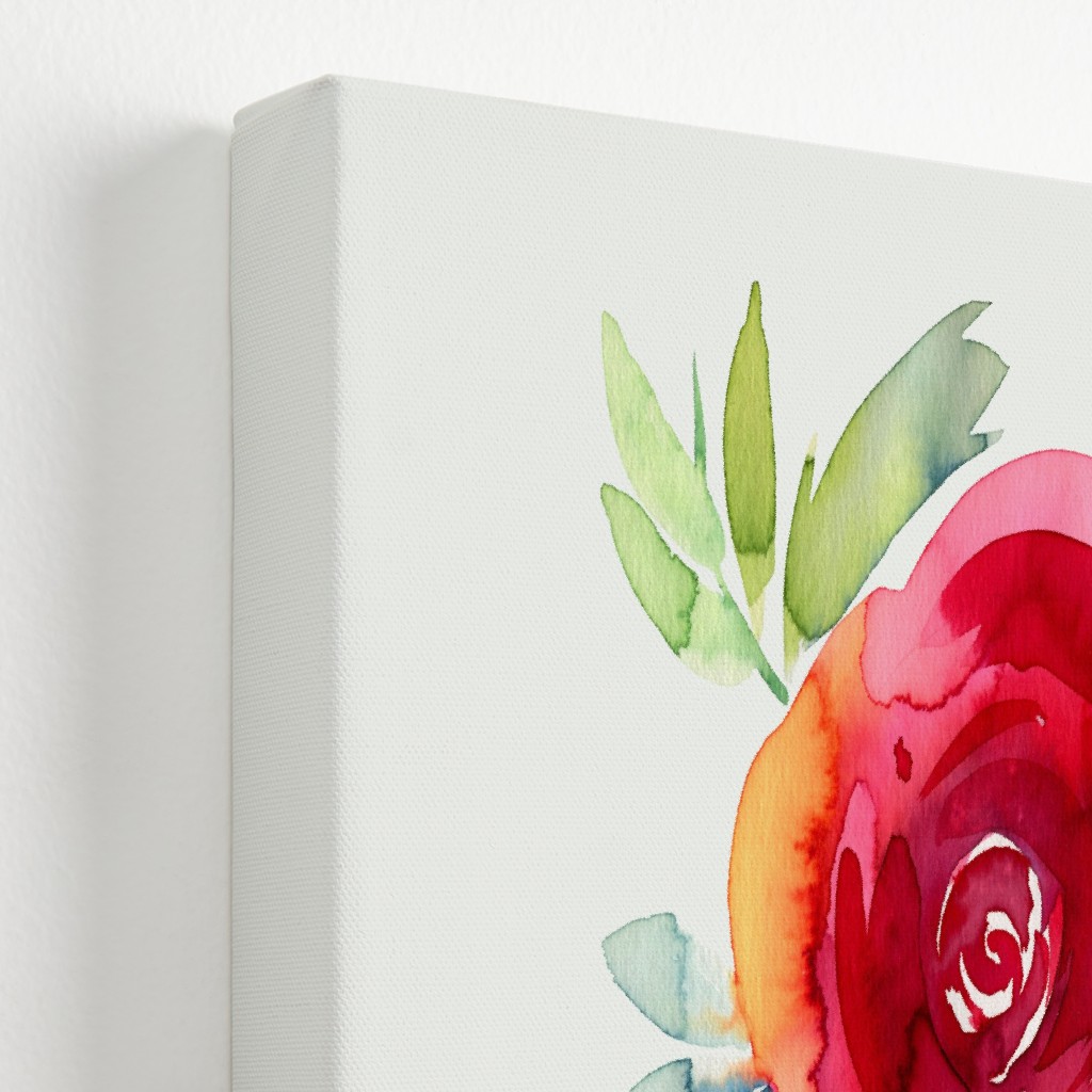 Watercolor Flowers Pink on White Wall Art Shutterfly