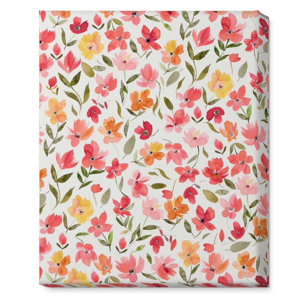 Fresh Flowers Watercolor - Pink and Yellow Wall Art | Shutterfly