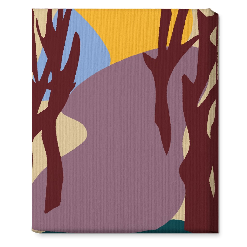Minimalist Forest Path Wall Art, No Frame, Single piece, Canvas, 16x20, Multicolor