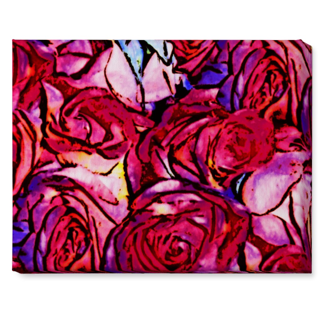 David's Roses - Pink Wall Art, No Frame, Single piece, Canvas, 16x20, Pink, Bright Pink