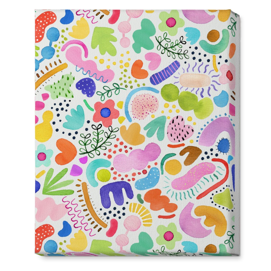 Playful Abstract Shapes - Bold Wall Art, No Frame, Single piece, Canvas, 16x20, Multicolor