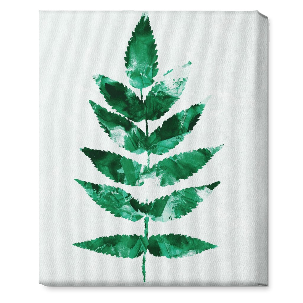 Botanical Leaf Wall Art, No Frame, Single piece, Canvas, 16x20, Green