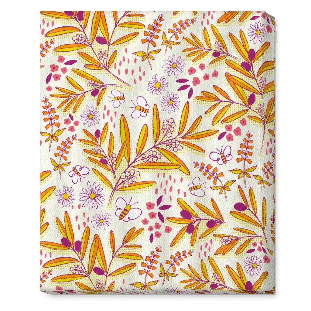 Olive and Honey Optimist - Yellow and Purple Wall Art, No Frame, Single piece, Canvas, 16x20, Yellow, Classic Yellow