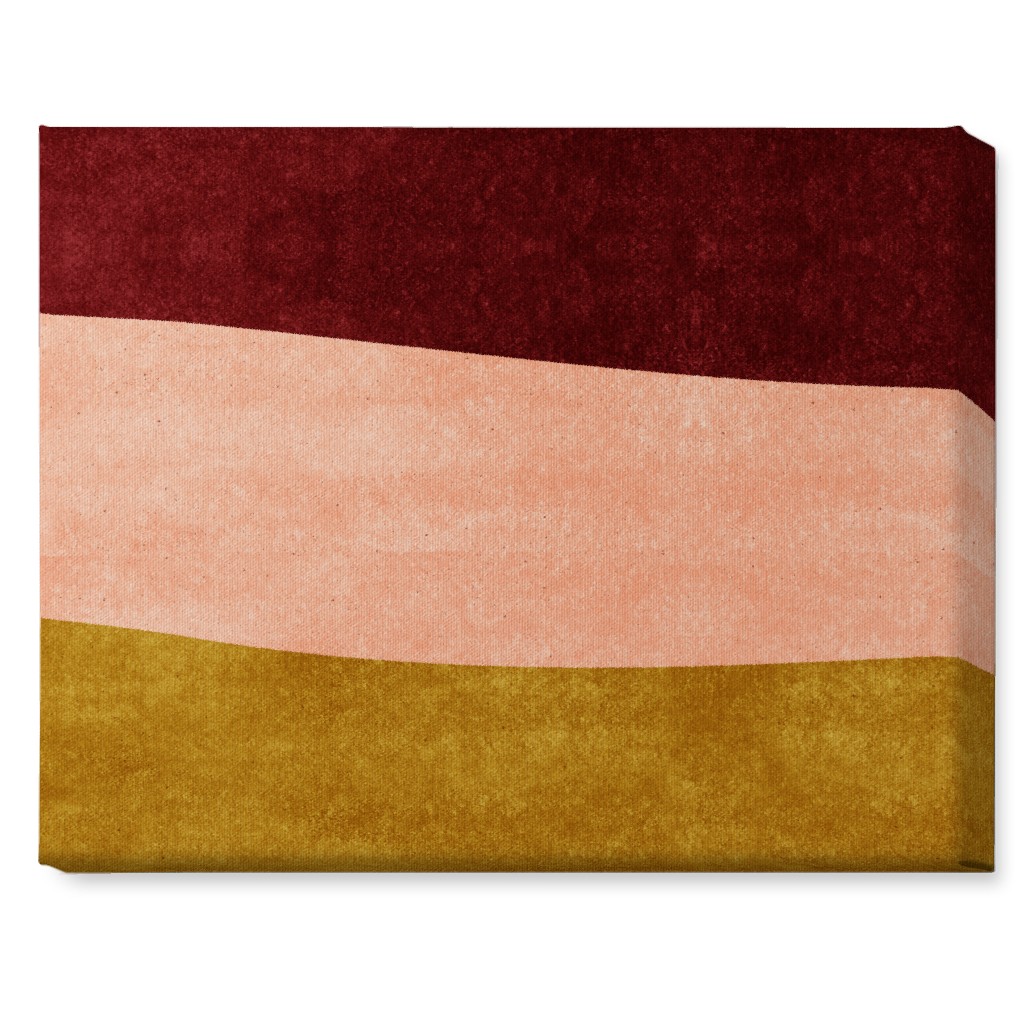 Undulate Horizontal - Warm Wall Art, No Frame, Single piece, Canvas, 16x20, Pink, Bright Pink