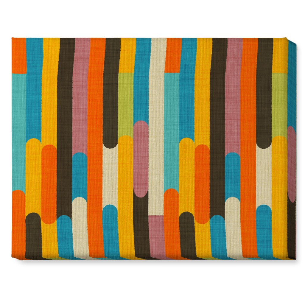 Retro Colorblock Sticks - Multi Wall Art, No Frame, Single piece, Canvas, 16x20, Multicolor
