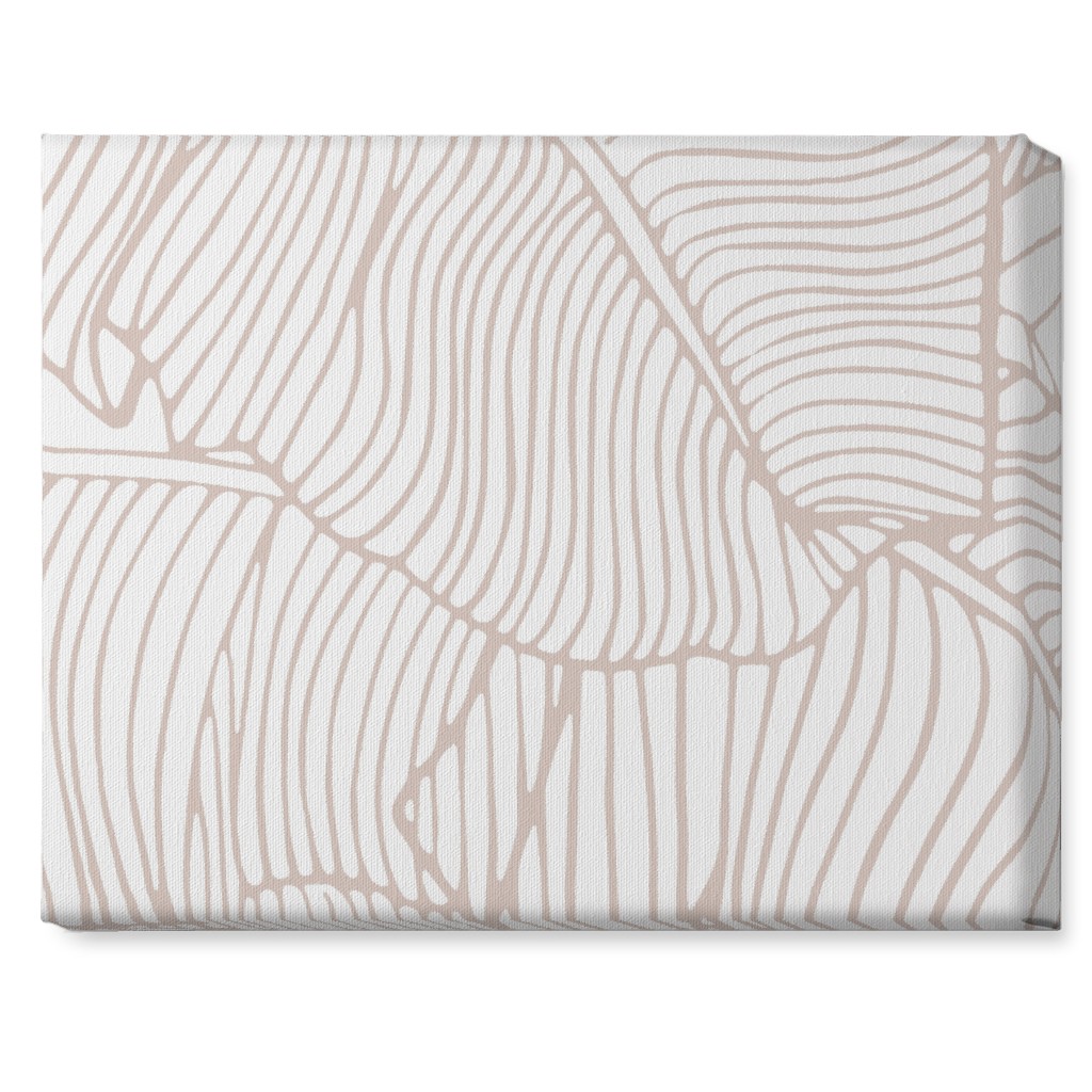 Banana Leaf - Blush Wall Art, No Frame, Single piece, Canvas, 16x20, Beige, Pearl