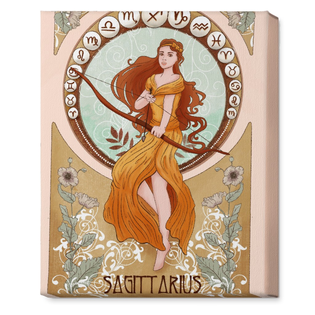 Art Nouveau - Sagittarius Wall Art, No Frame, Single piece, Canvas, 16x20, Multicolor