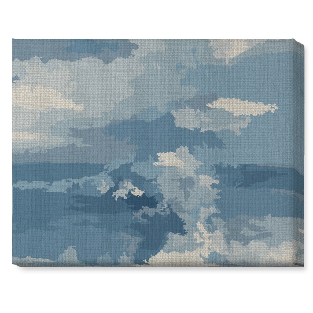 Rough Seas in My Dreams - Blue Wall Art, No Frame, Single piece, Canvas, 16x20, Blue