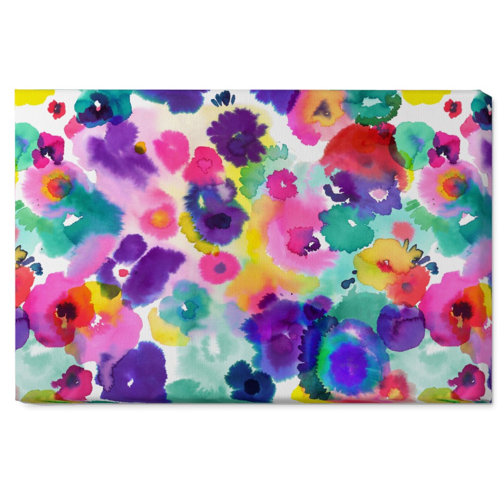 Abstract Floral Watercolor - Multi Wall Art, No Frame, Single piece, Canvas, 20x30, Multicolor