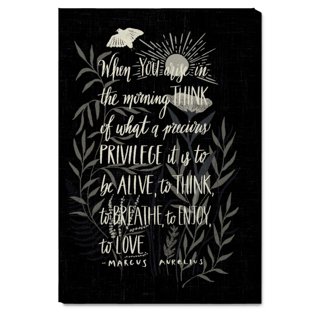 Precious Morning Wall Art, No Frame, Single piece, Canvas, 20x30, Black, Coal