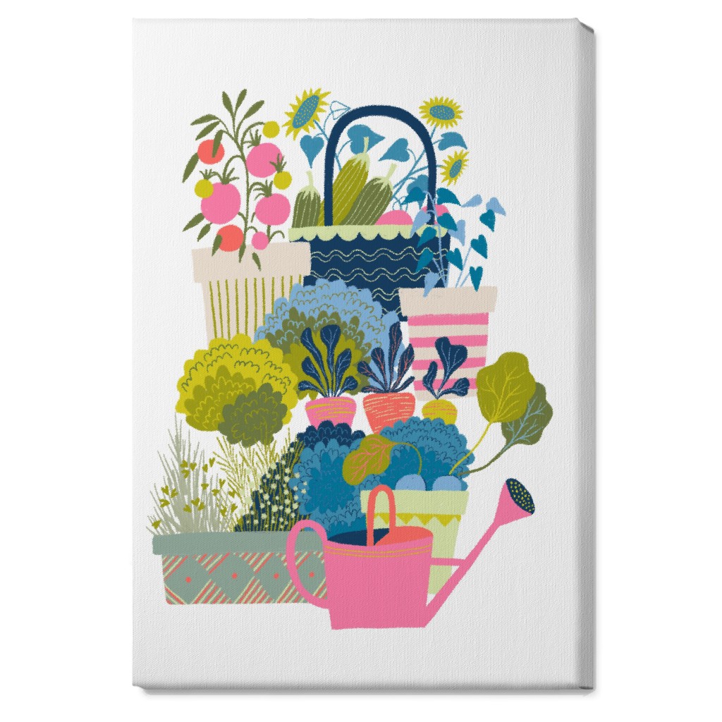 Growing Herbs and Flower Gardens - Multi Wall Art, No Frame, Single piece, Canvas, 20x30, Multicolor