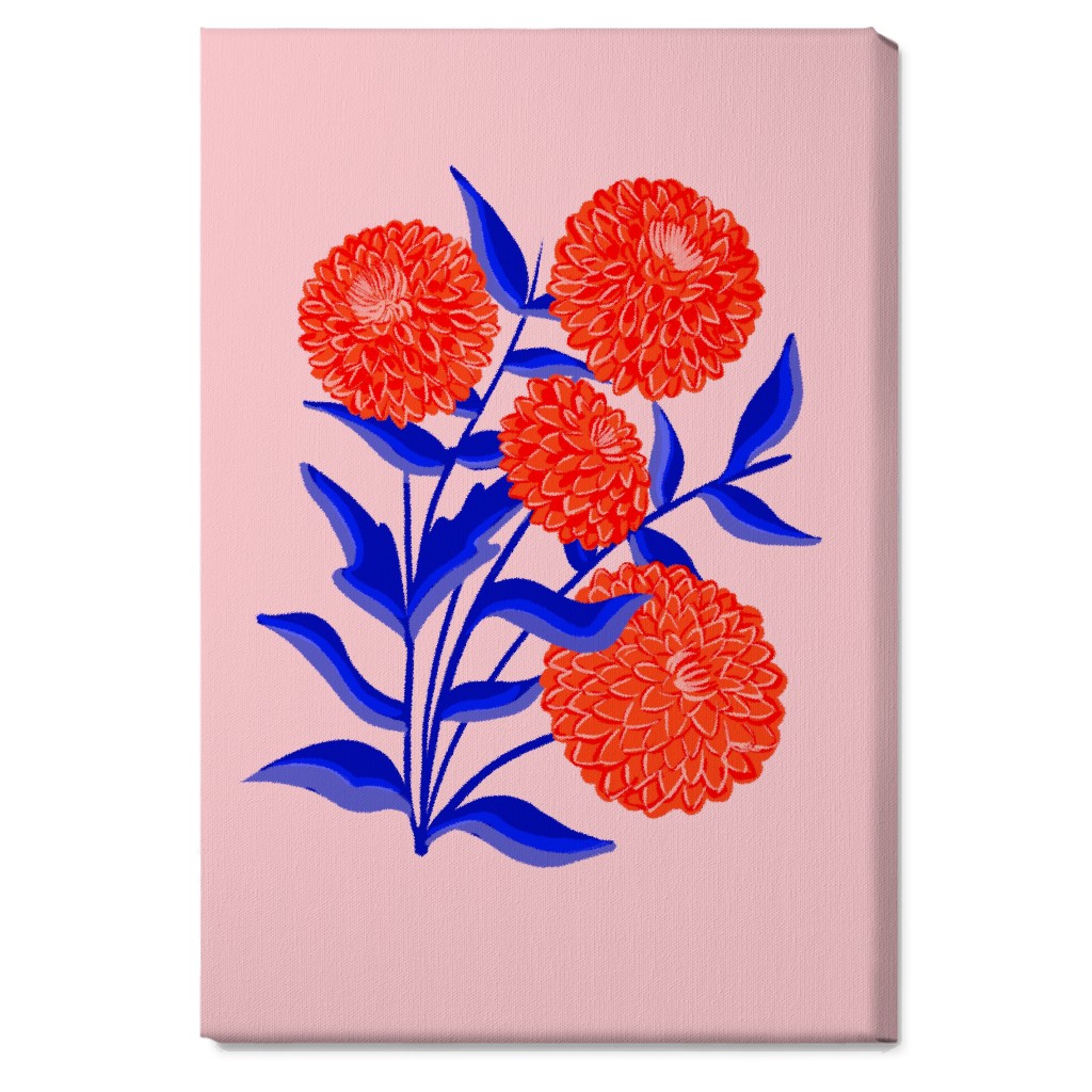 Red Marigolds - Vibrant Wall Art, No Frame, Single piece, Canvas, 20x30, Multicolor