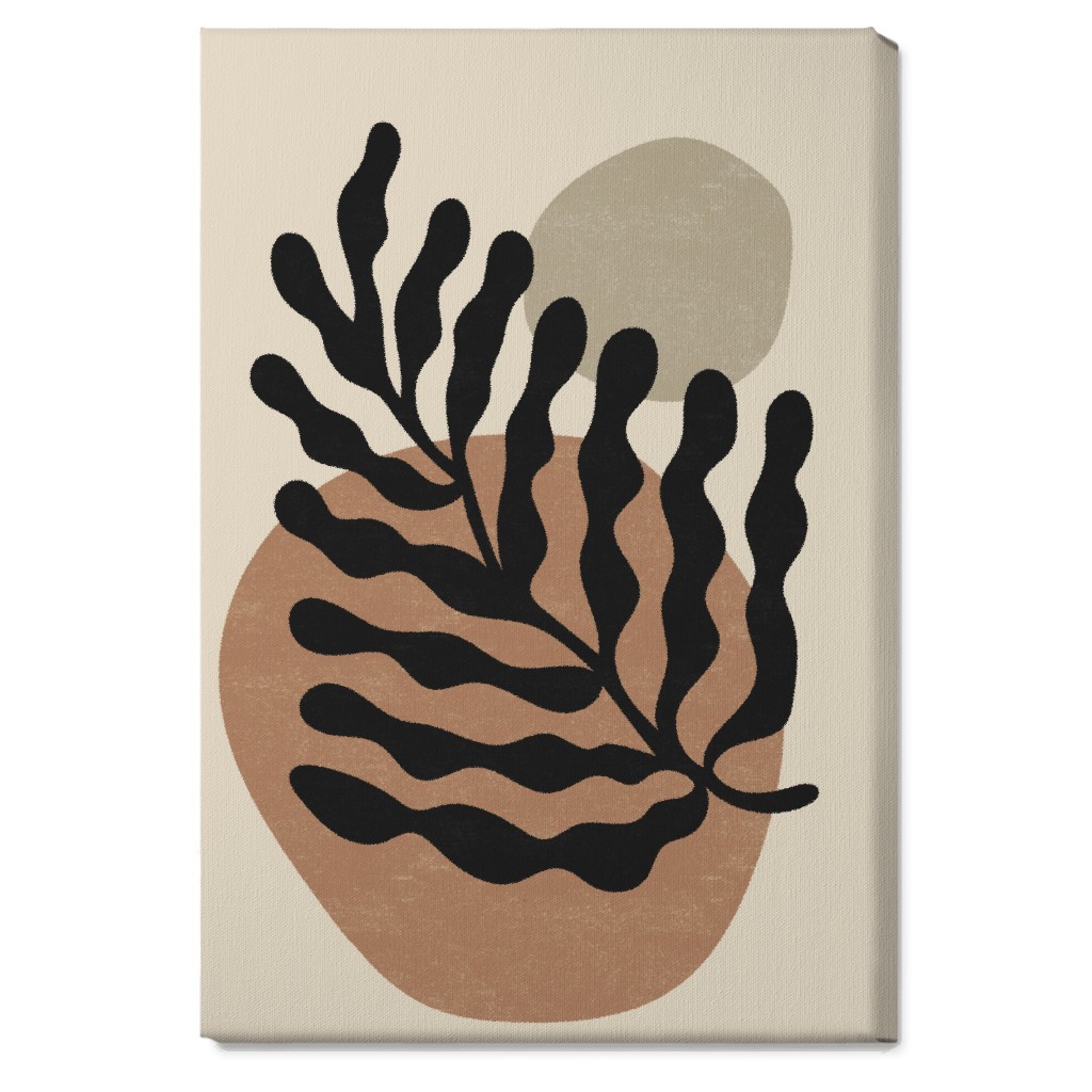 Abstract Leaf - Neutral Wall Art, No Frame, Single piece, Canvas, 20x30, Beige